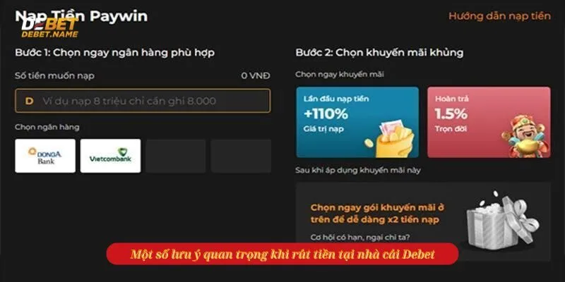 Hướng dẫn chi tiết các bước rút tiền Debet