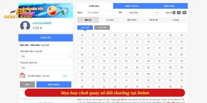 Mẹo hay chơi quay số đổi thưởng tại Debet